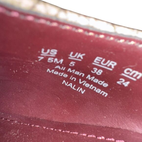 Franco Sarto Nalin Pointed Mary Jane Flats Grey Snake Print Women’s Size 7.5 M - Picture 12 of 14